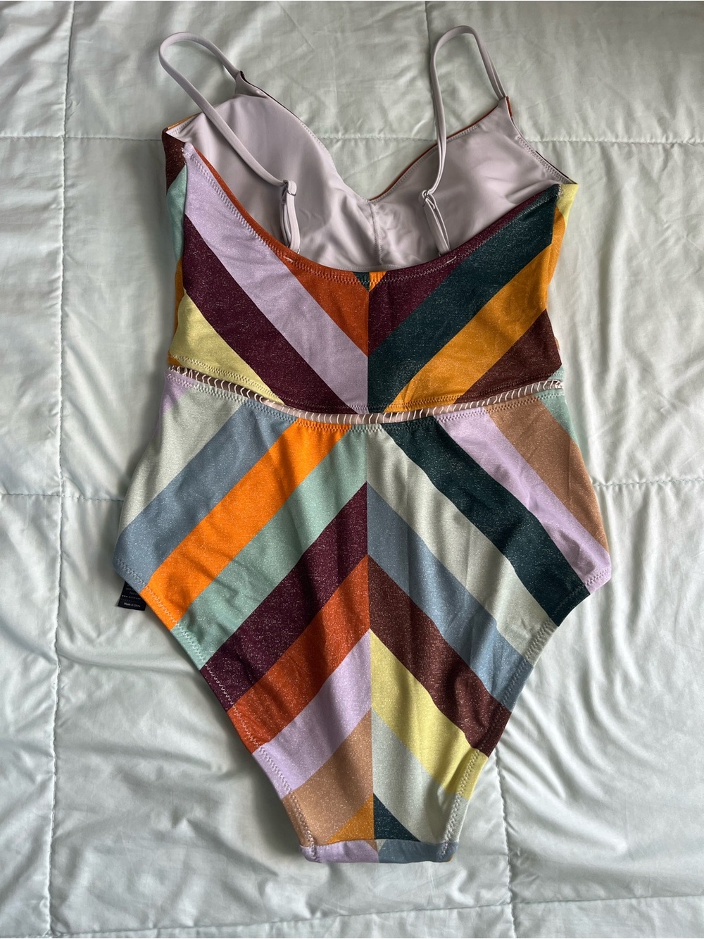Multicolor Chevron One-Piece Swimsuit - Picture 6 of 7